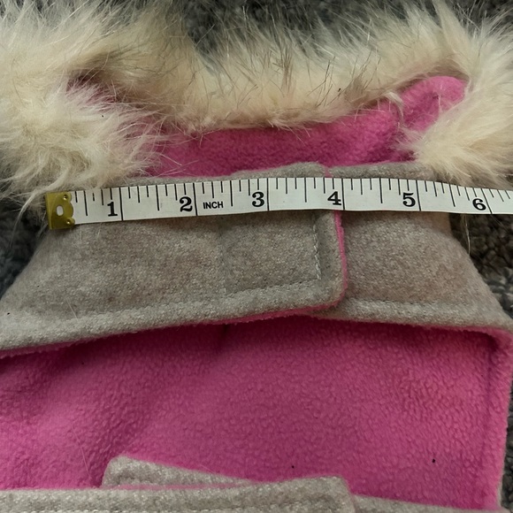 Doggie Fleece Lined Coat w/Faux fur collar - Picture 4 of 7